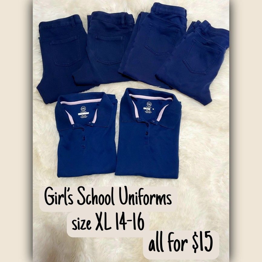 Girls Juniors School Uniforms Bundle Size XL 14-16 🏫📚 ✏️ CHILDRENS PLACE/ FRENCH TOAST/WONDER NATION •BACK TO SCHOOL