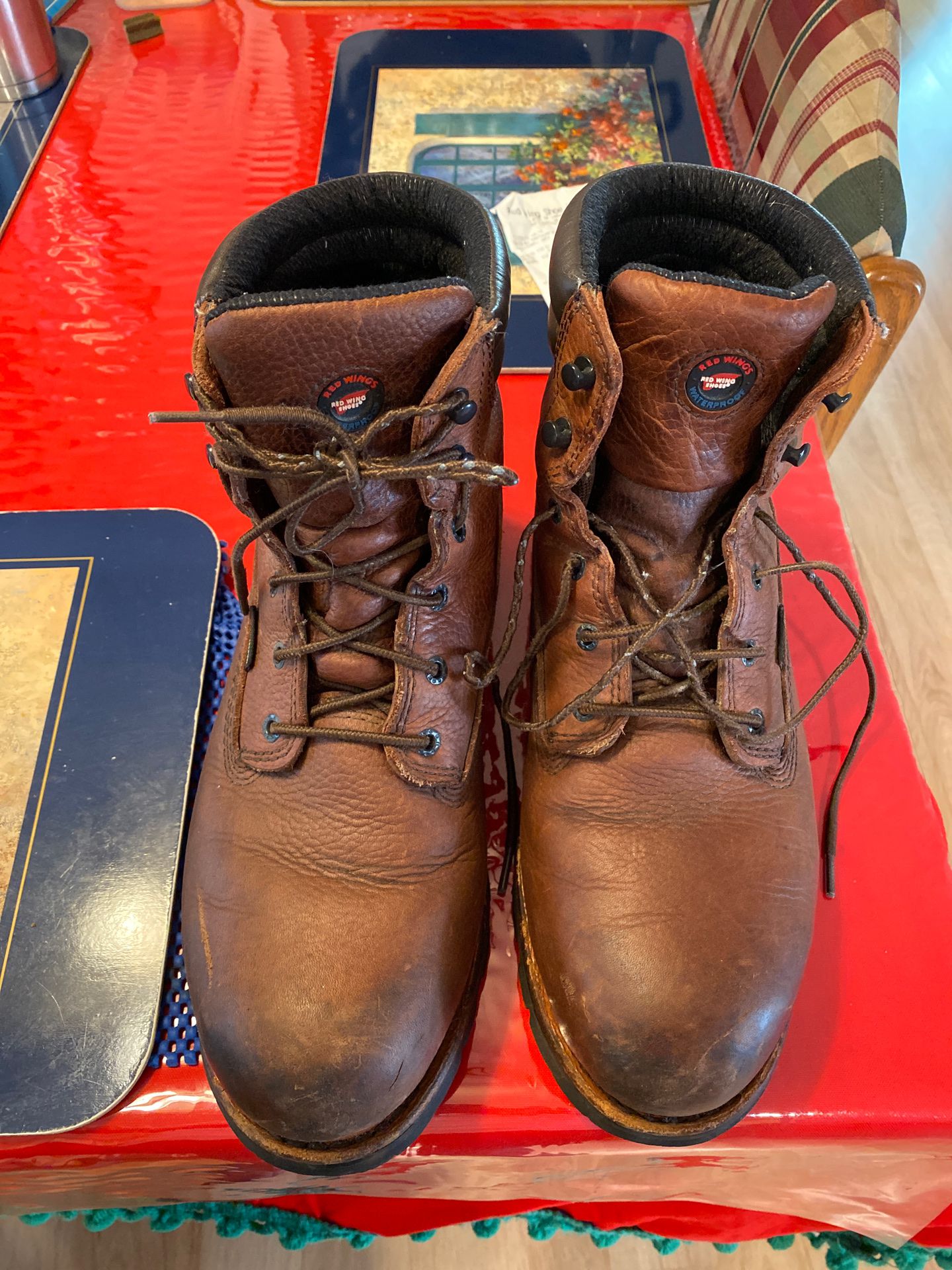 Lightly used red wing waterproof work boots. Paid 170.00 new
