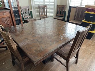 Stunning Exotic Mango Wood Pedestal Dining Room Table
