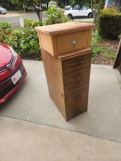 27 x 16 x 41" tall, decent wooden file cabinet set