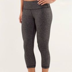 Sz 2 Lululemon High-Rise Herringbone Cropped Leggings