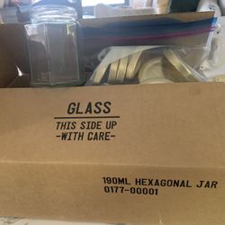 Jars Hexagon 6 Oz , Gold Lids (12 Per Box)