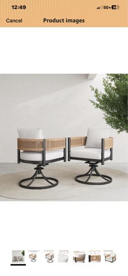 !!New!! Set of 2 Modern swivel patio chairs
