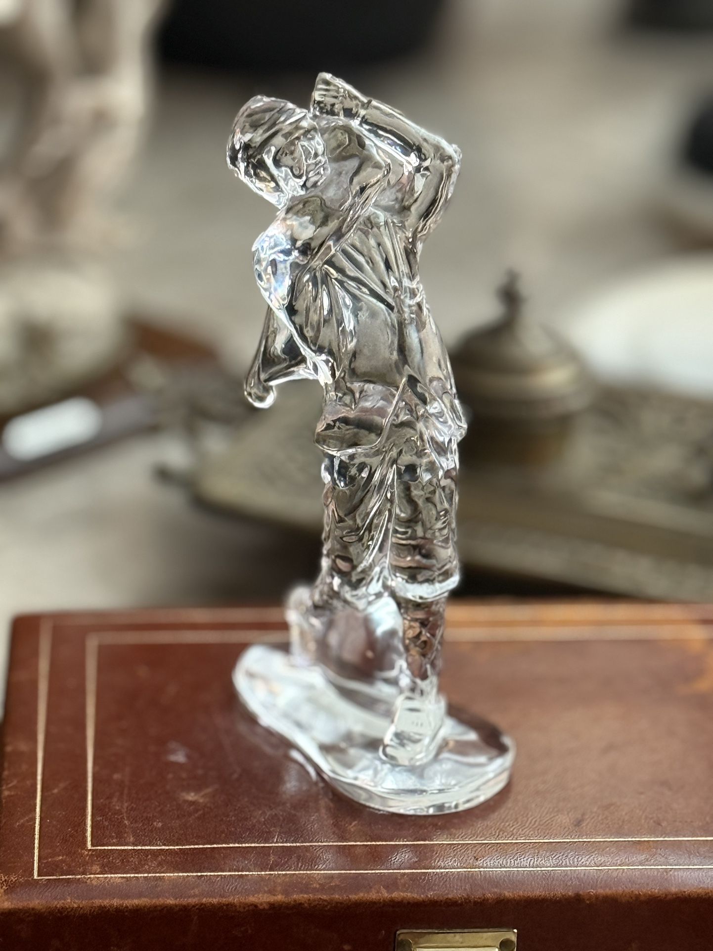 AUTHENTIC Waterford Crystal Male Golfer Figurine 7" Tall *SIGNED WATERFORD