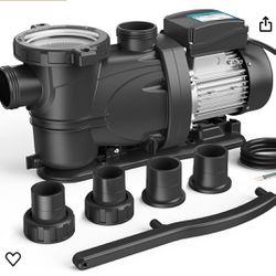 Vidapool 2 HP Pool Pump with timer,8120GPH,220V, 2 Adapters,Powerful In/Above Ground Self Primming Swimming Pool Pumps with Filter Basket