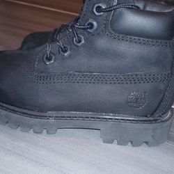 Boys Toddler Timberland Boots Size 7 Black Nubuck