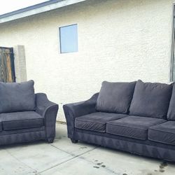Charcoal Gray Living Spaces Couch and Loveseat (WILL DELIVER)