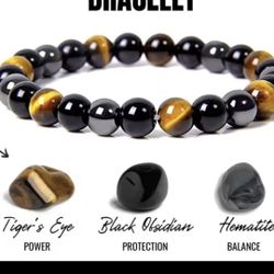 Natural Black Obsidian Hematite Tiger Eye Bead Bracelet For Men Magnetic Health Protection For Women And Men  Soul Jewelry