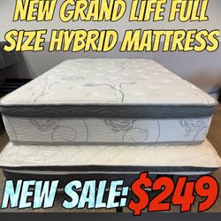 NEW GRAND LIFE FULL SIZE HYBRID MATTRESS 