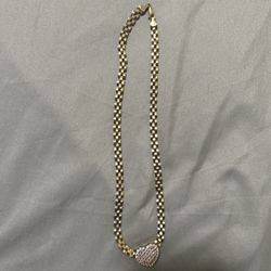 Rolex chain with heart pendant 