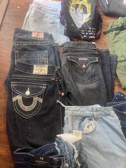 Name brand Jeans.. Yard sale July 1 Inbox For Address 