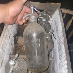 Antique Seltzer Sparkling Water Bottles 