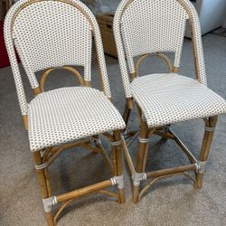 Serena & Lily - Riviera Rattan Counter Stools (Set Of 2)