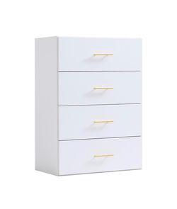 4 Drawer Dresser, Small Wooden Chest of Drawers Classic White Dresser for Bedroom Living Room Entryway (White, 4 Drawer)