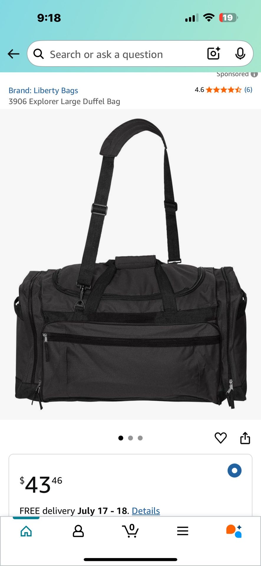 Liberty Bags Large Duffel Bag