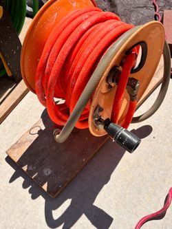 Air Hose Reel with Red Hose