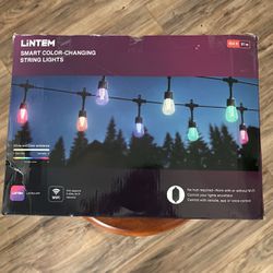 LINTEM SMART COLOR CHANGING STRING BULBS Open Box No Remote Must Use Phone App.