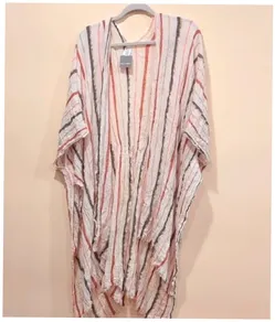 Falls Creek Striped Gauze Kimono OSFM