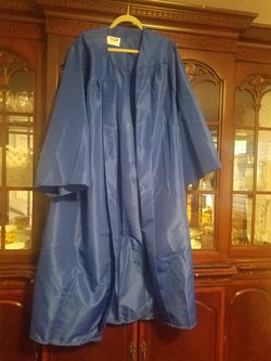 Electric blue cap and gown