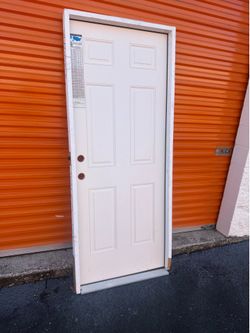 Therma-Tru 32-in x 80-in x 4-9/16-in Fiberglass Right-hand outswing Ready to paint Unfinished Prehung Resi...