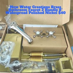 New Water Creations 8" Widespread Century Classic Bathroom Faucet Brass 