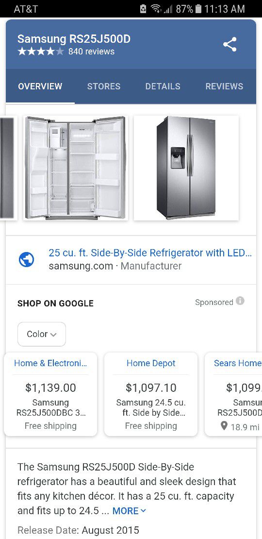 SS Samsung fridge, free micro