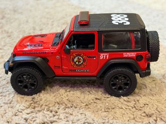 Jeep Wrangler Rubicon 4x4, Fire Fighter, Kinsmart, Diecast Toy Car, 5'', 1:34