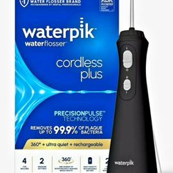 Waterpik Cordless Plus Water Flosser with 2 Settings, 4 Tips, ADA Accepted, Black

