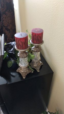 Candle with crystal holders