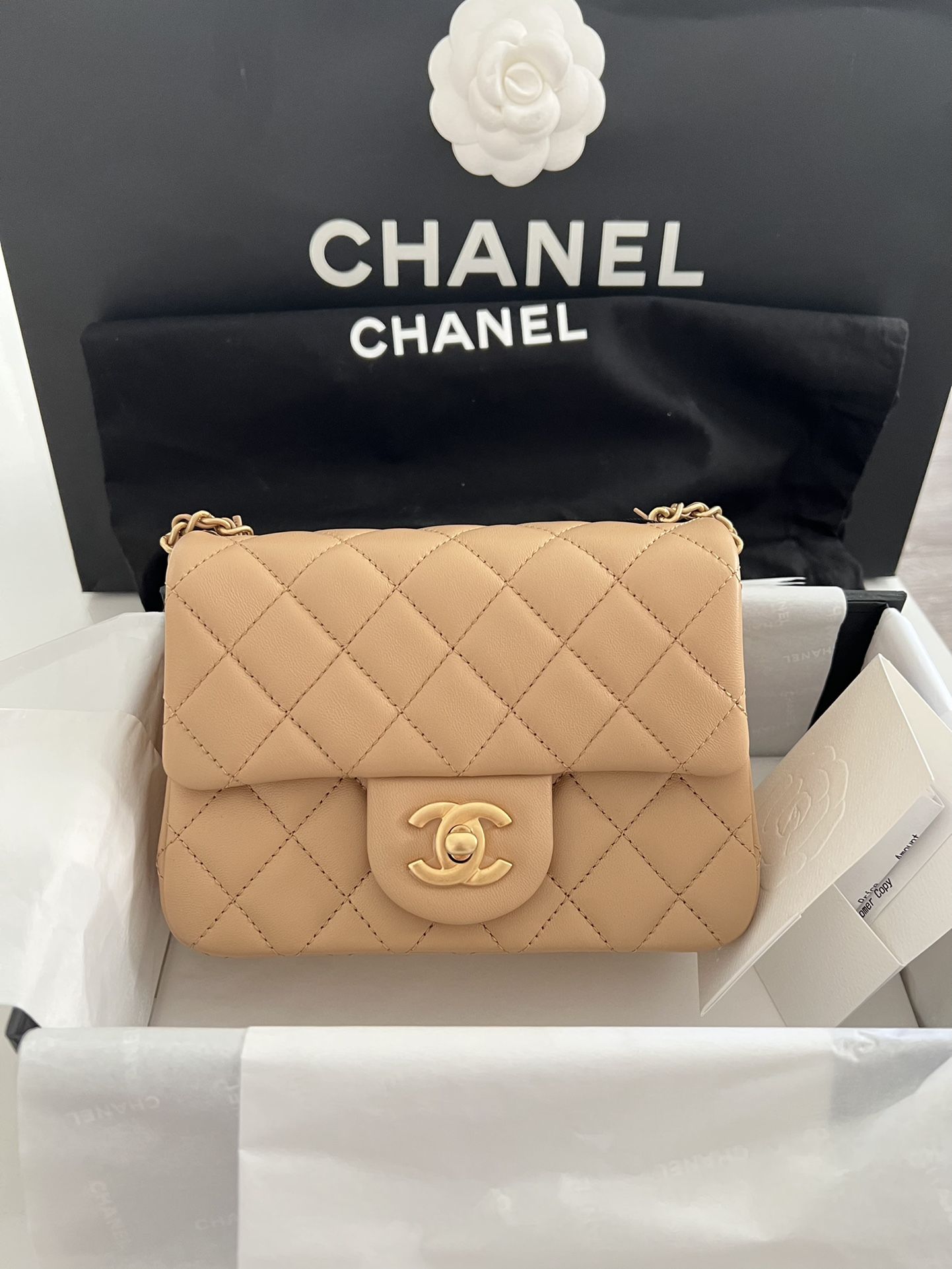 Authentic/ Brand New CHANEL Pearl Crush Mini Square