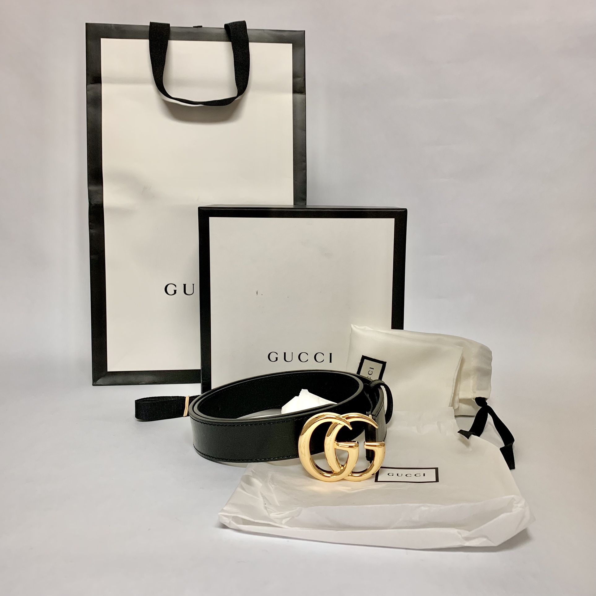 Gucci GG Marmont Belt w/ Shiny Buckle Size 75/30 US Size 24