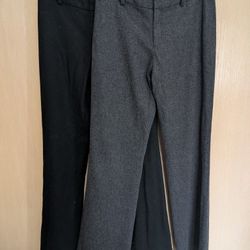 2 Pairs of Banana Republic Women's Quality Wool Trousers - size 0, Black and Gray
