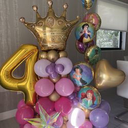 Balloons Bouquet - Princess Balloons - Happy Birthday 
