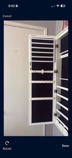 White Jewelry Cabinet Mirror