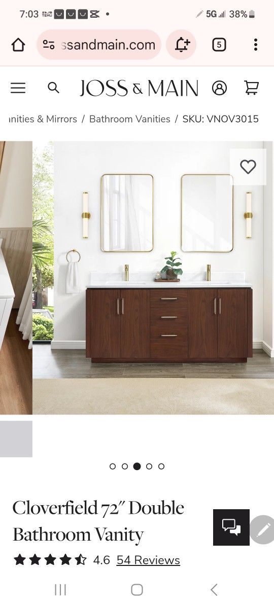 Cloverfield 72'' Double Bathroom Vanity
