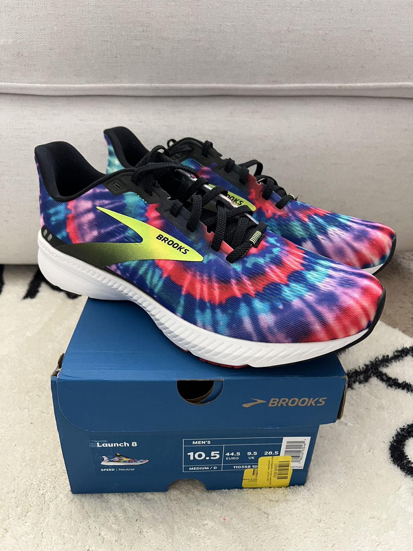 BROOKS Tie Dye Launch Running Shoes Mens Sz 10.5