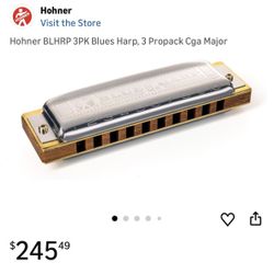 Hohner BLHRP 3PK Blues Harp, 3 Propack Cga Major
