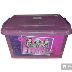 2001 Y2k 14 Bratz Dolls Lot With Designer Jumbo Storage Bin 