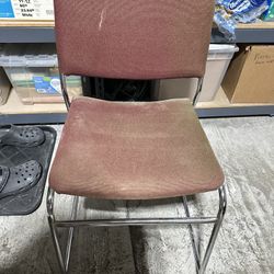 Vintage David Rowland Fabric Covered Stacking Steel Chair