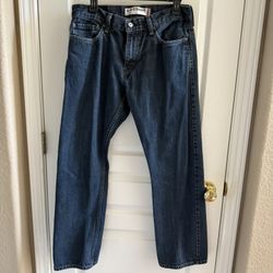 Men’s Levi’s 514 Slim Straight Zipper Front Dark Blue Denim- 33 X 30