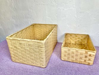 Rectangular Wicker Storage Boxes | Set Of 2 