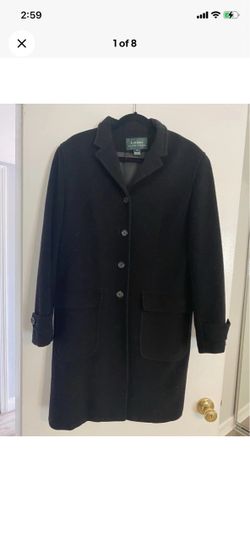 Vintage Black Ralph Lauren Lambswool Coat Sz 10 women’s