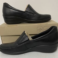 ECCO CORSE Leather Slip On Loafer Black Size EU 41 
