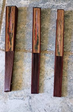 Antique Folding Dance Fan X 3