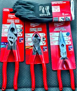 Milwaukee Pliers Set with Cut-Resistant Gloves