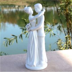 Ornaments Sculptures Romantic Porcelain Wedding Lovers Statue Ceramic Marriage Couple Sculpture Craft Ornament Valentine S Day Gift Wedding Decor.