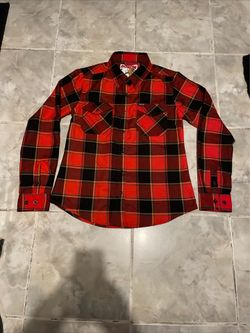 Dixxon Flannel X Steve Caballero Dragon Flannel Plaid Red Shirt Women’s SZ M