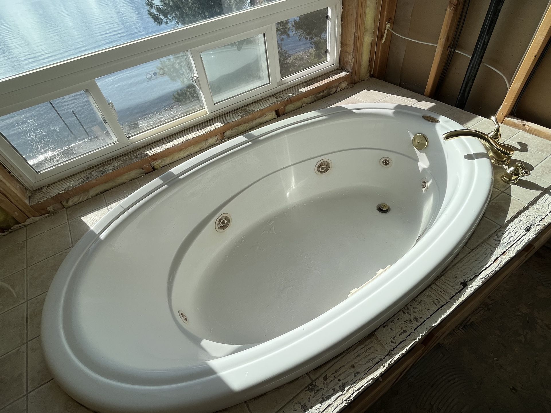 Jacuzzi Whirlpool Bathtub Brass Moen Fixtures 42”x72”