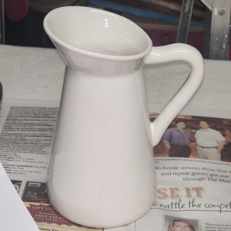White Ceramic Pitcher