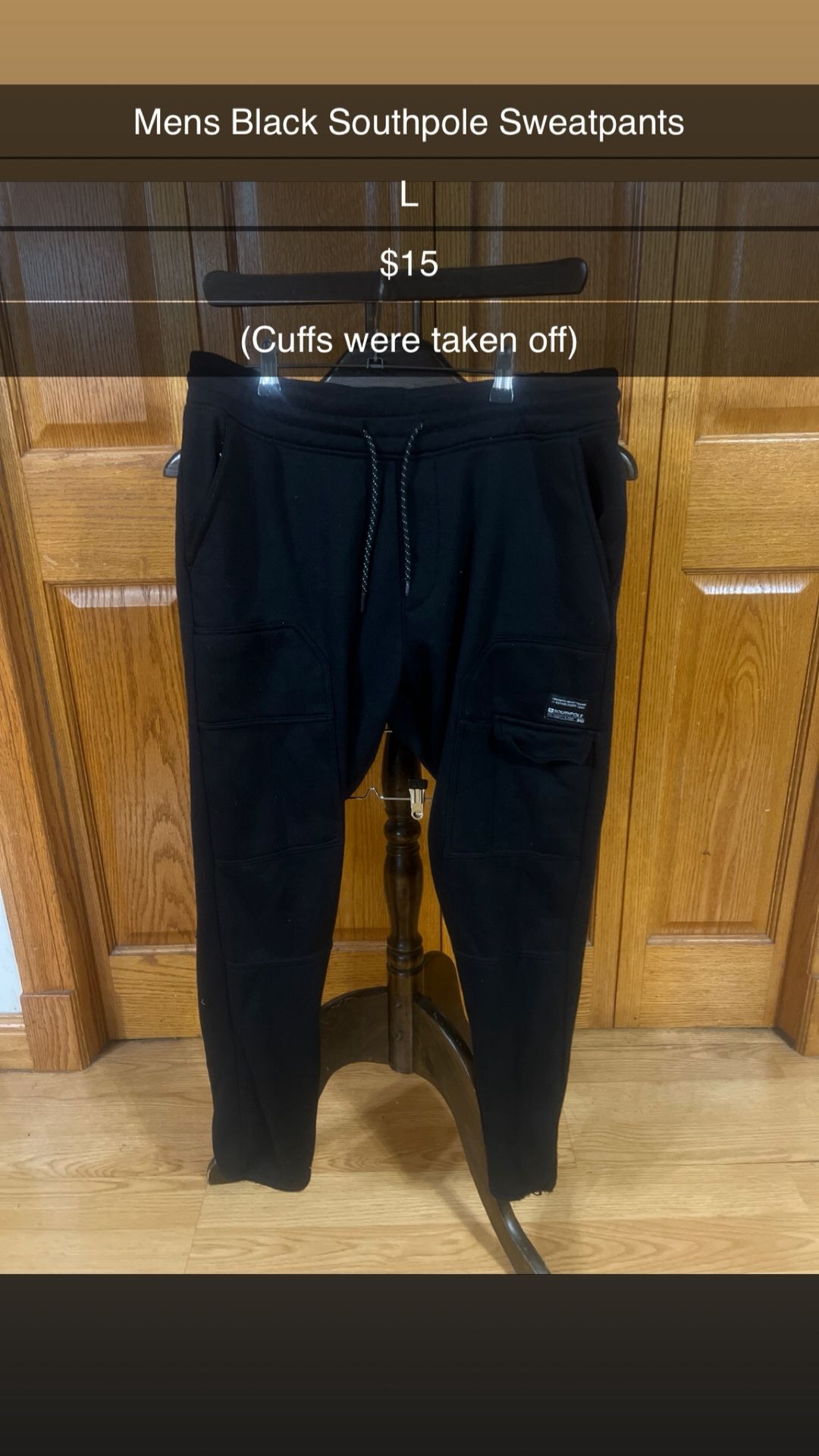 Mens Black Southpole Sweatpants Size L